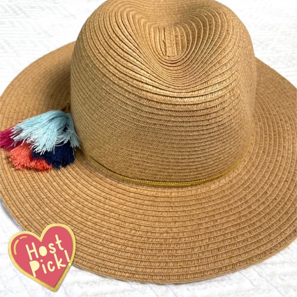 ✨HP!✨ NWT Tropical Trends Paper Boho Tassel Sun Hat